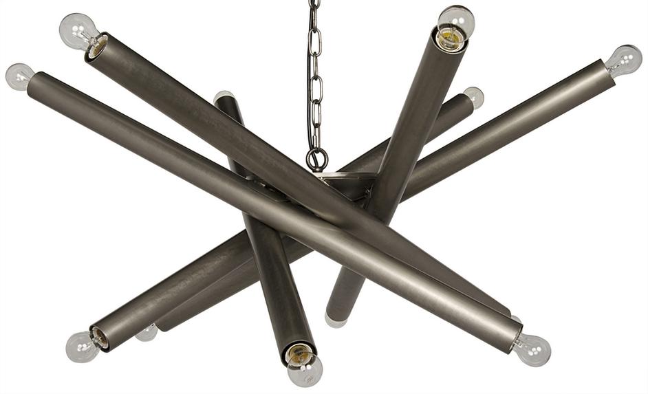 Lex Chandelier, Metal with Antique Silver Finish by Noir Furniture