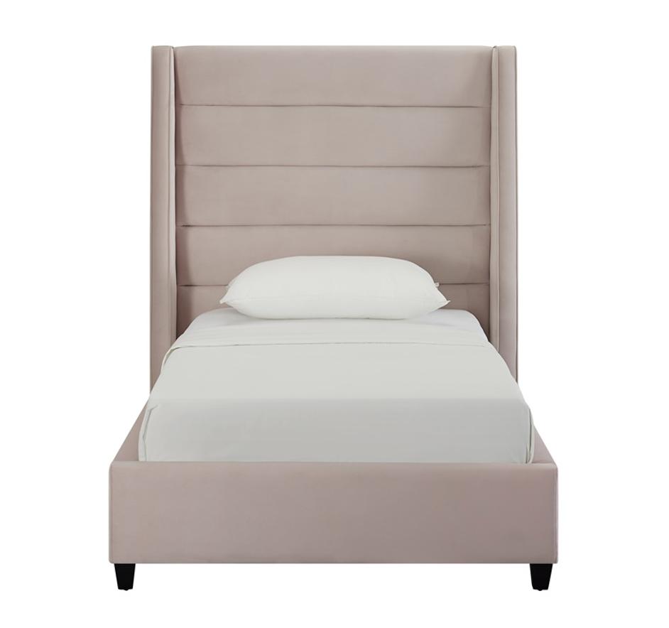 Koah Blush Velvet Bed in Twin by tov furniture