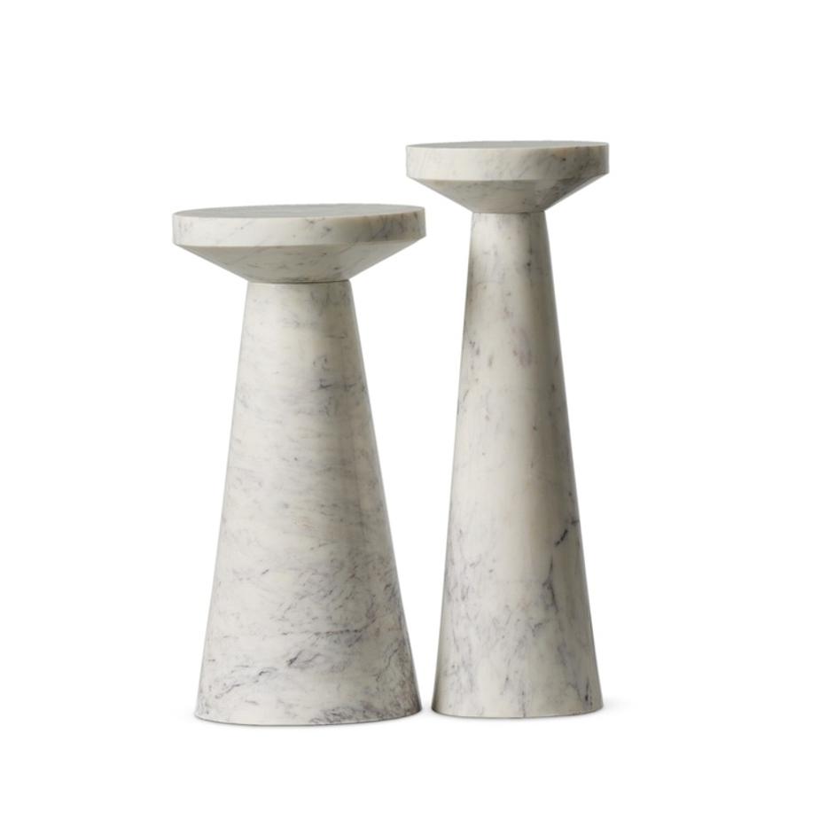 Mabel Nesting End Tables - Veined White Marble by Four Hands