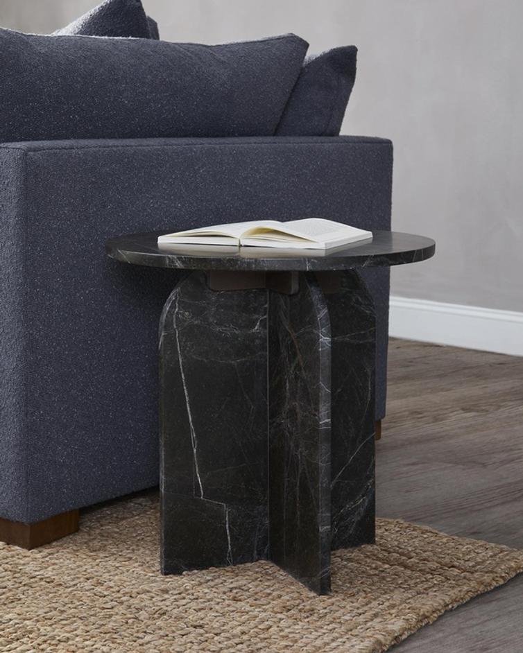 Briley Marble Round Accent Table Small by Classic Home