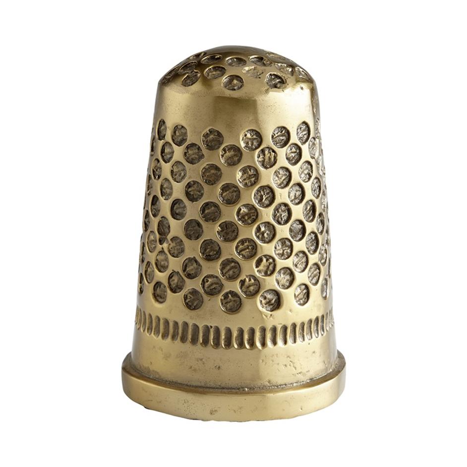 Sewing Thimble Token in Aged Brass by Cyan Design