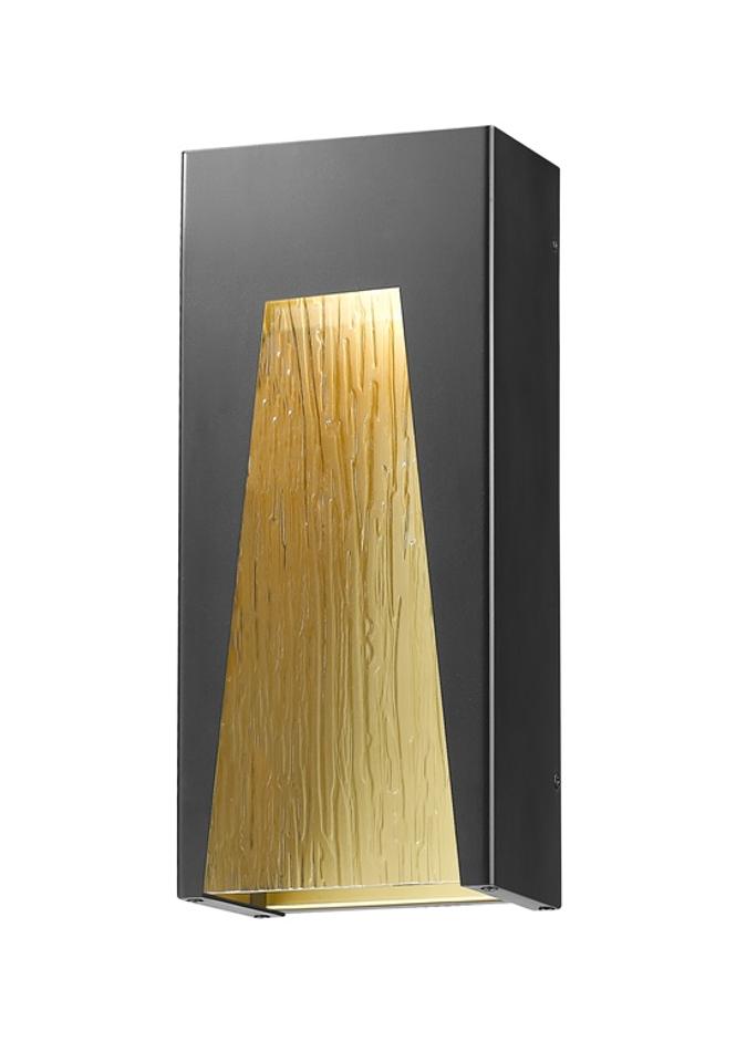 Millenial 1 Light Outdoor Wall Light in Black Gold Finish by Z-Lite