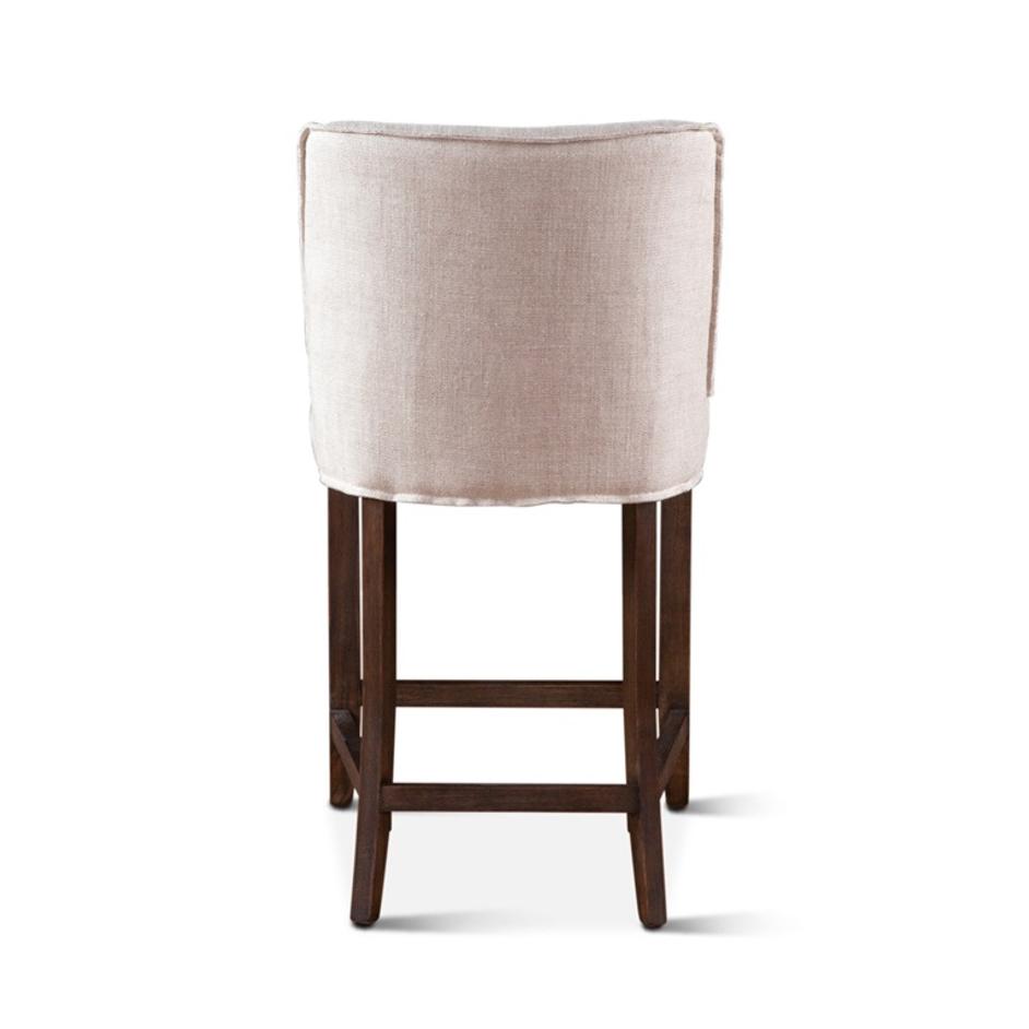 Buddy 20" Off-White Linen Counter Chair, Dark Legs by Home Trends & Design