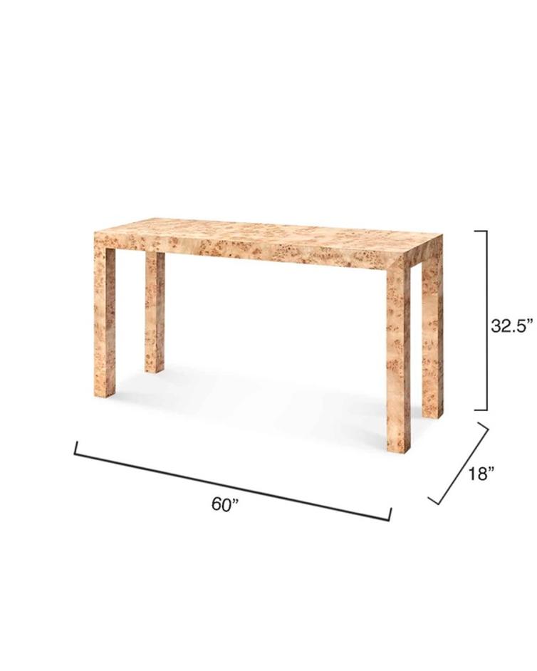 Archer Burl Wood Console, Natural by Jamie Young
