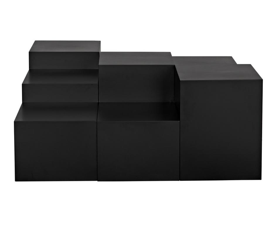 Stein Industrial Steel Coffee Table in Matte Black by Noir Furniture