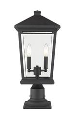 Beacon 2 Light Outdoor Pier Mounted Fixture in Black Finish by Z-Lite