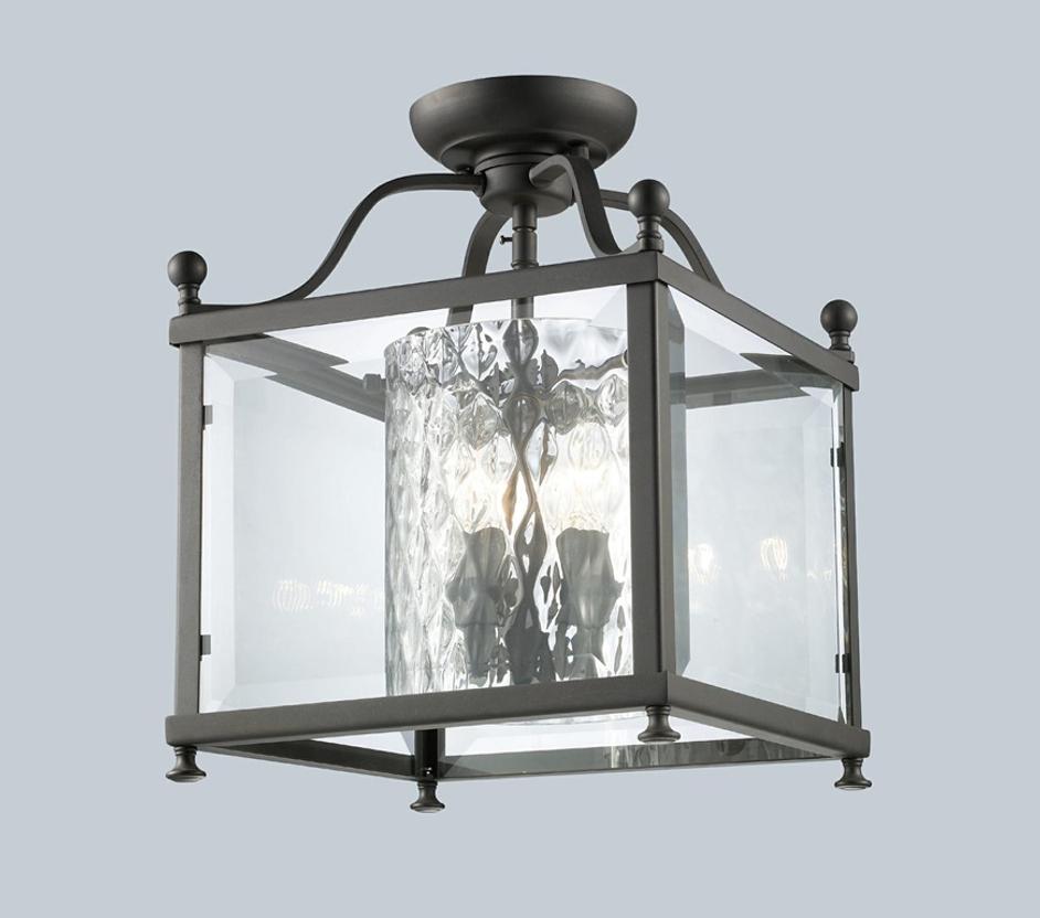 Fairview 3 Light Semi Flush Mount in Bronze Finish by Z-Lite