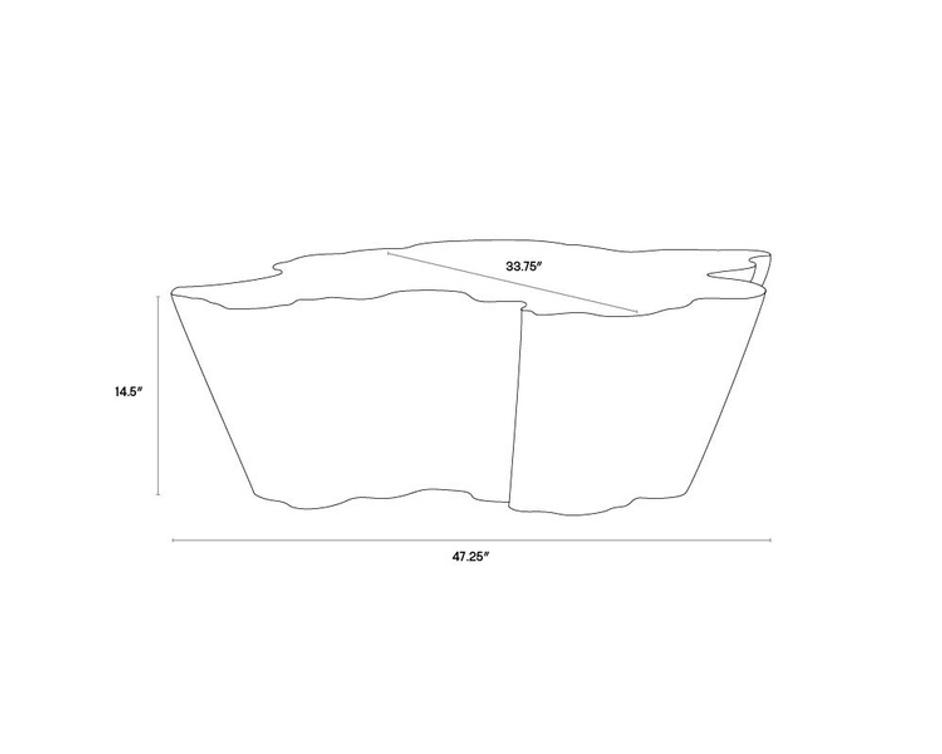 LYNX COFFEE TABLE - ANTIQUE BRONZE by Sunpan