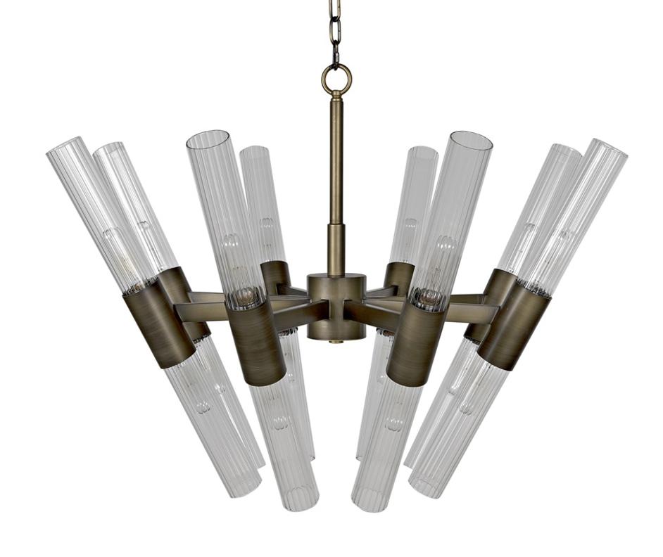 Moira Chandelier, Aged Brass Finish by Noir Furniture