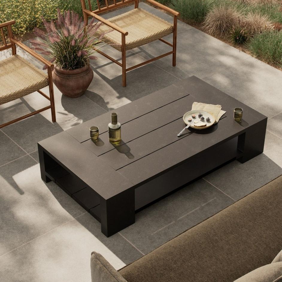 Roca Outdoor Metal Coffee Table - Bronze by Four Hands