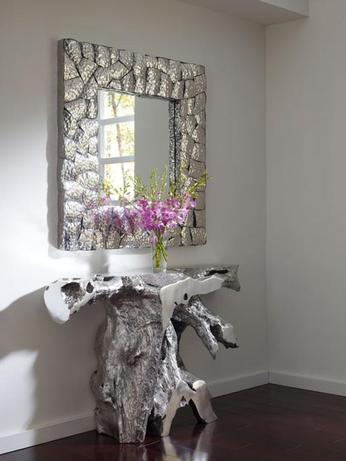 Brivo Freeform Console Table, Silver Leaf by PHILLIPS COLLECTION