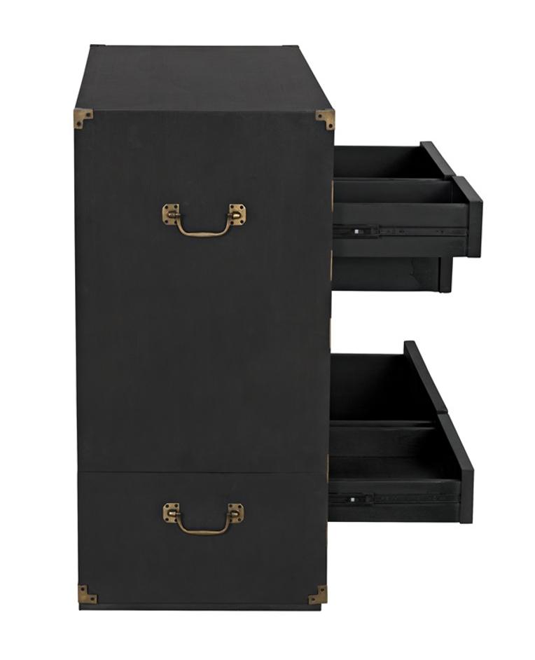 Charles Chest in Pale Mahogany with Brass Handles by Noir Furniture