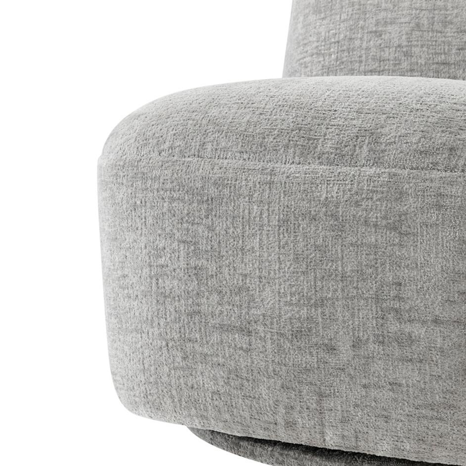 Cortez Fabric Swivel Accent Chair, Seville Gray by New Pacific Direct