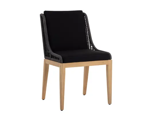 SORRENTO DINING CHAIR - NATURAL - ARASHI BLACK by Sunpan