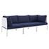 Concord Sunbrella® Outdoor Patio Aluminum Sofa In White Navy by Modway Furniture