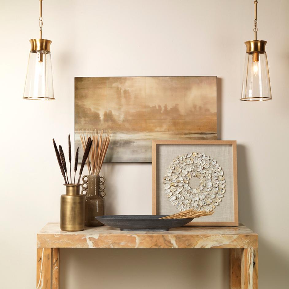 Nara 1-Light Pendant, Antique Brass by Jamie Young