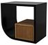 Burton Side Table, Right, Hand Rubbed Black and Teak by Noir Furniture