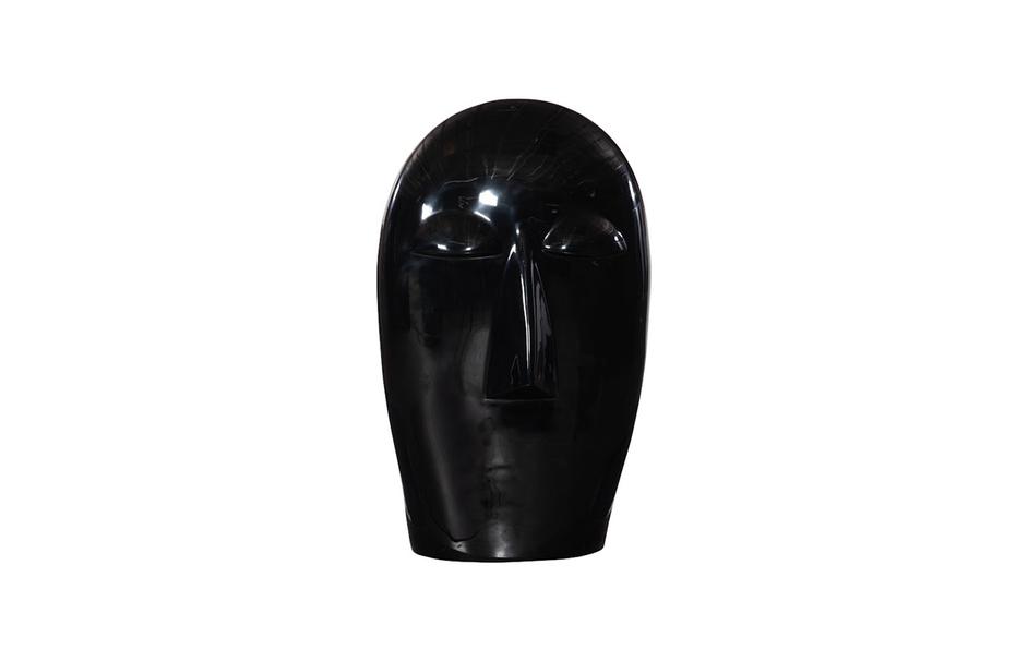 Emerging Face Sculpture, Gel Coat Black, Smallallall by Phillips Collection