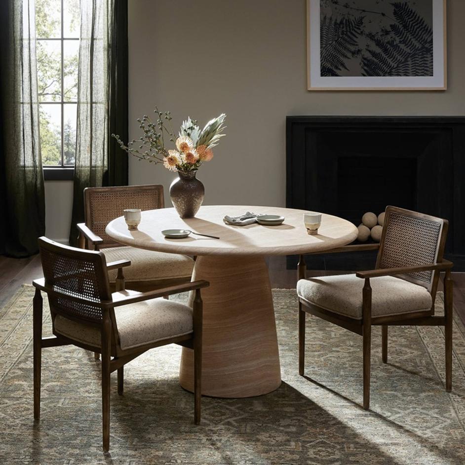 Janice Dining Table - Sand Striae by Four Hands