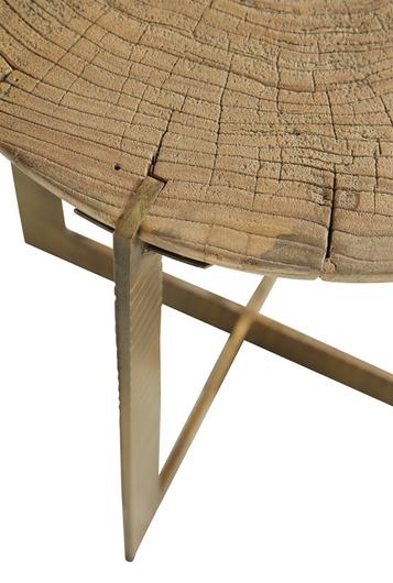 Brass Base Grain End Table by Furniture Classics