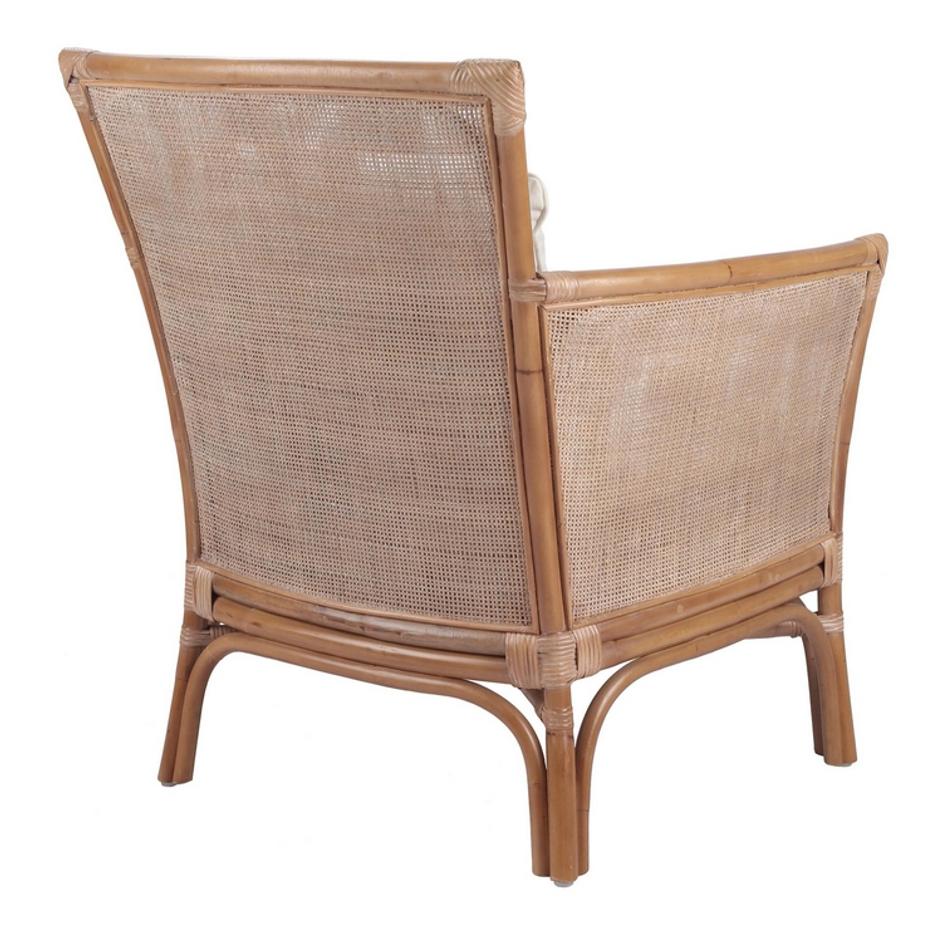 Tatum Rattan Accent Arm Chair In Canary Brown by New Pacific Direct