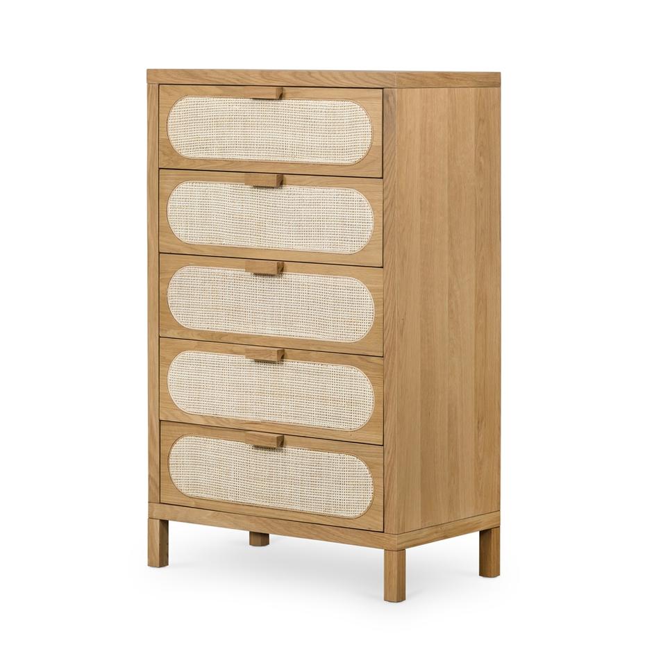 Allegra 5 Drawer Dresser-Natural Cane by FOUR HANDS