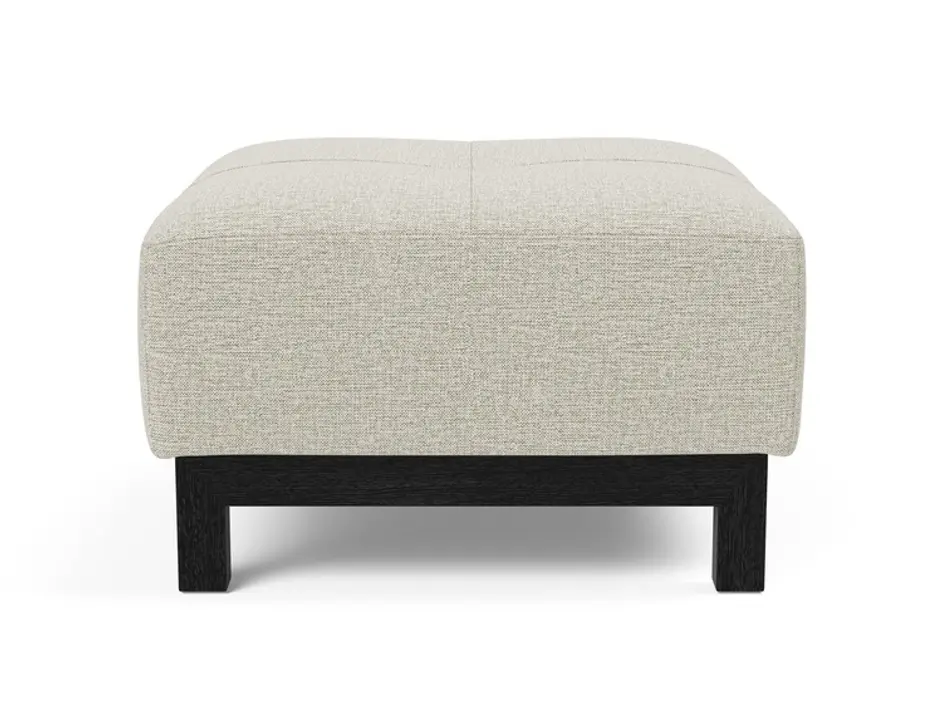 DELUXE EXCESS OTTOMAN in MIXED DANCE NATURAL FABRIC WITH Dark Wood LEGS 527 by INNOVATION USA