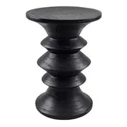 Ziva Trembesi Side Table In Black by New Pacific Direct