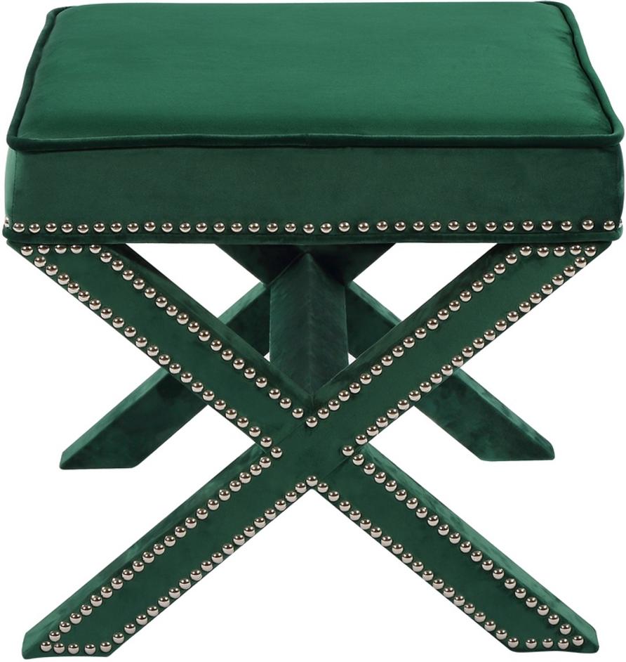 Alan Ottoman/Bench In Green Velvet by Meridian Furniture