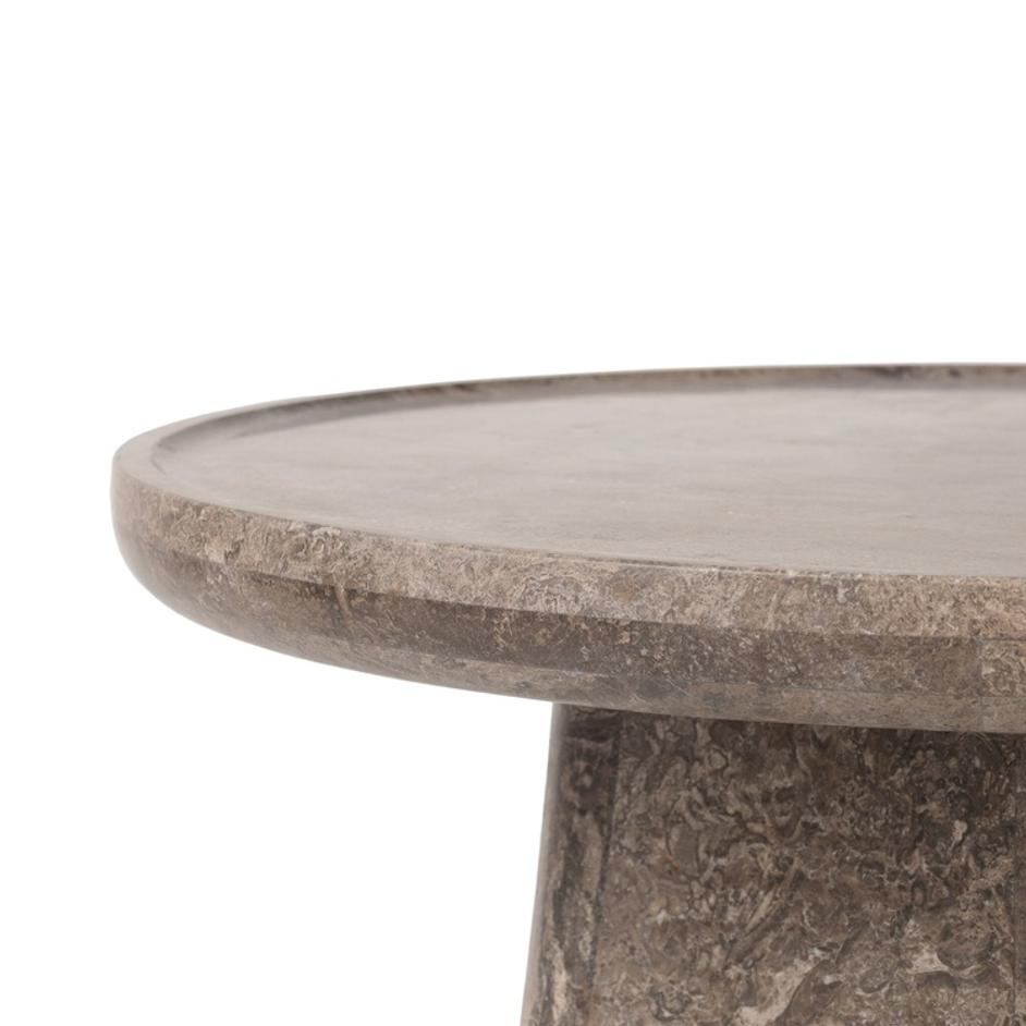 Zane End Table - Warm Grey Marble by Four Hands