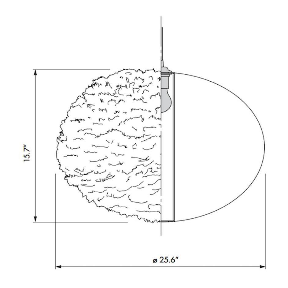 Eos Large 1-Light Wall Lamp in White with White Wall Hanger by UMAGE