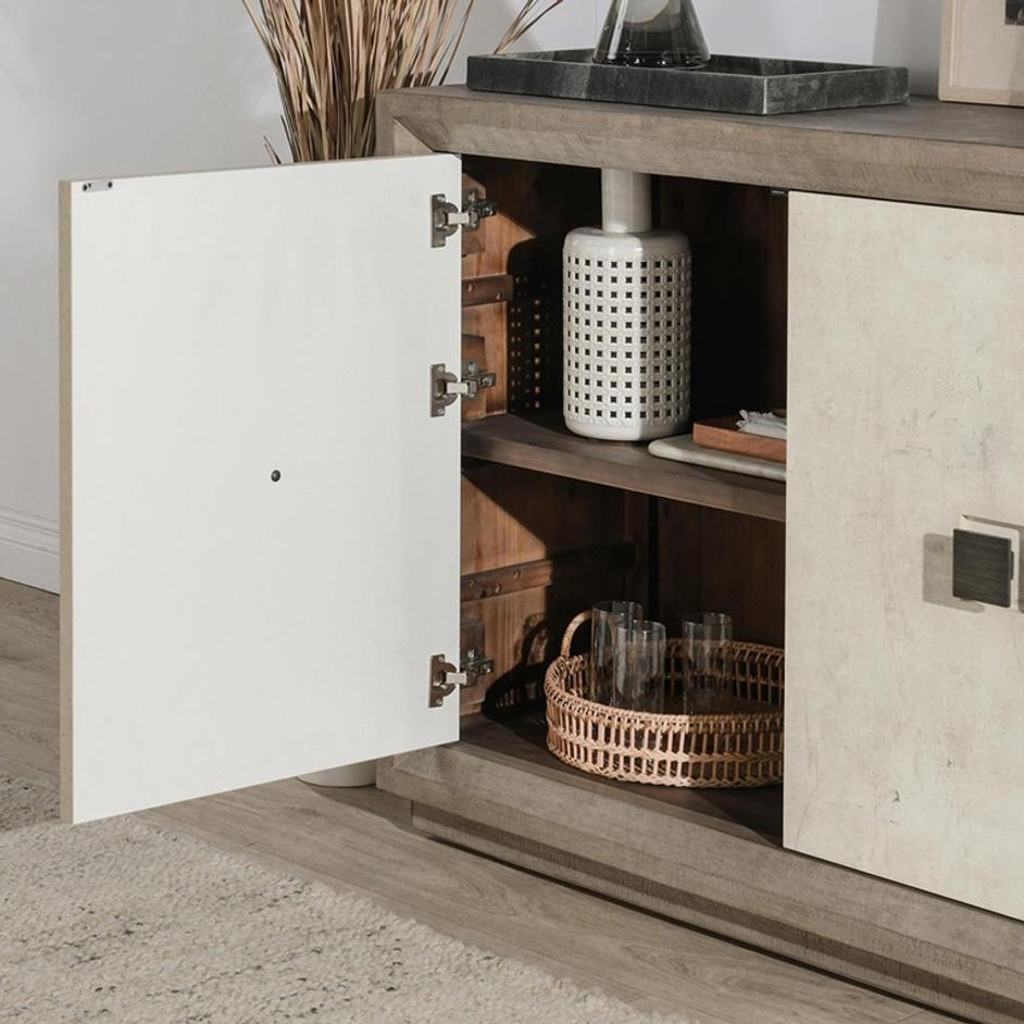 Denver Reclaimed Pine 2Dr Cabinet Distressed Gray/Weathered Chalk by Classic Home