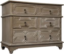 Watson Mahogany Dresser with Brass Pulls in Weathered Finish by Noir Furniture