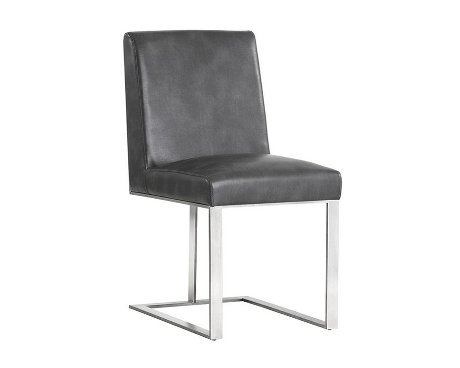 Dean Dining Chair - Stainless Steel - Cantina Magnetite by Sunpan