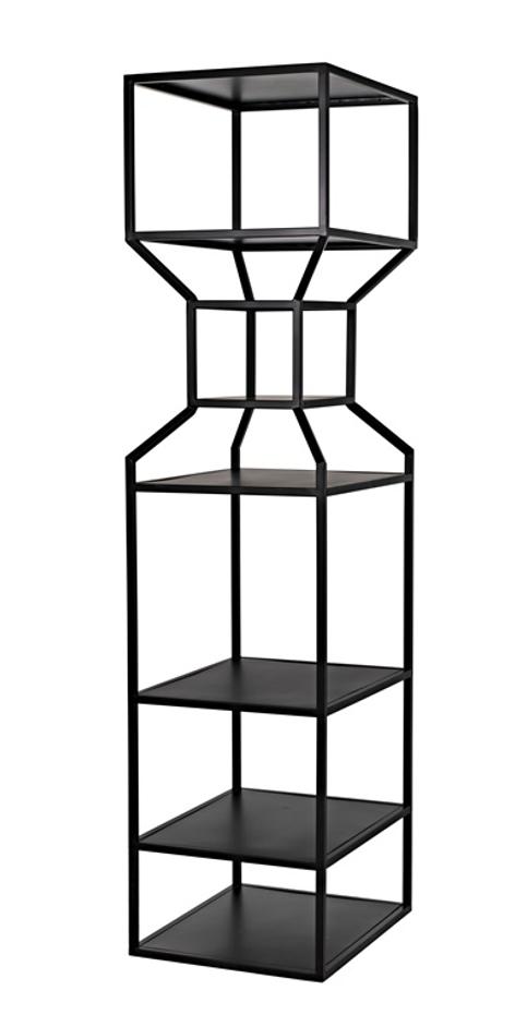 Downtown A Industrial Steel Bookcase in Matte Black by Noir Furniture