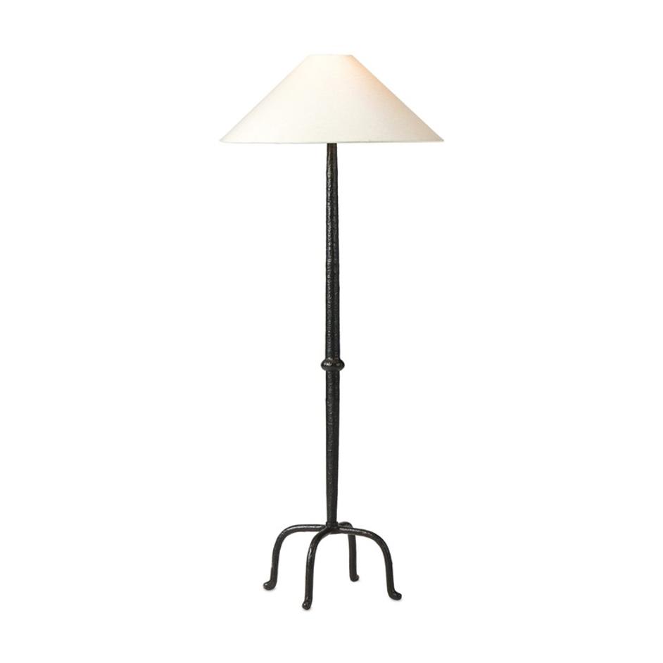 Neville Floor Lamp In Matte Black Cast Aluminum by Four Hands