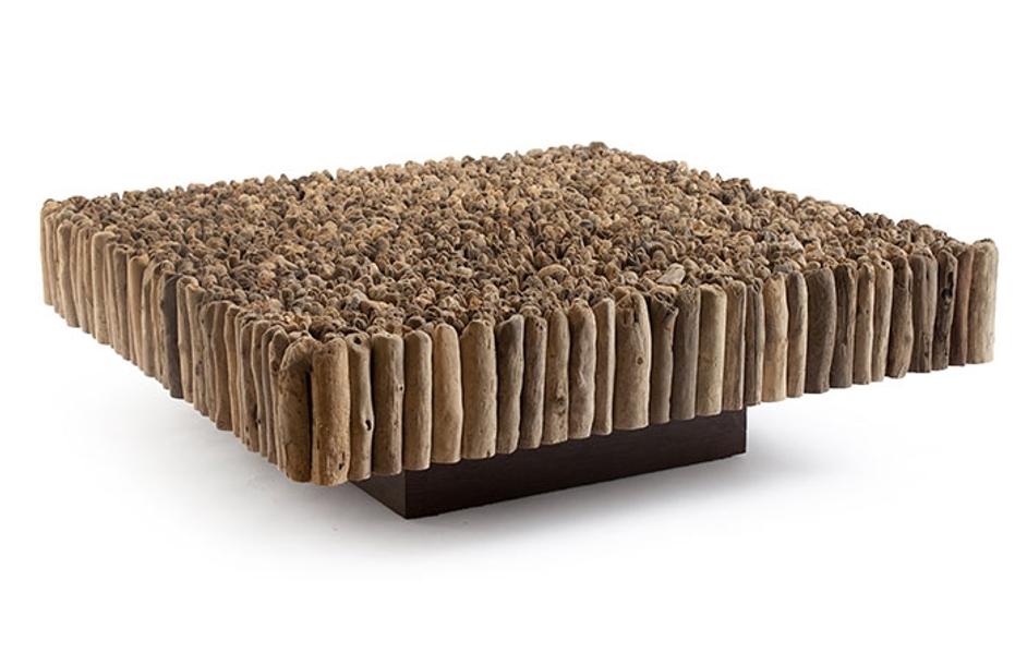 Manhattan Coffee Table, Square, With Glass by PHILLIPS COLLECTION