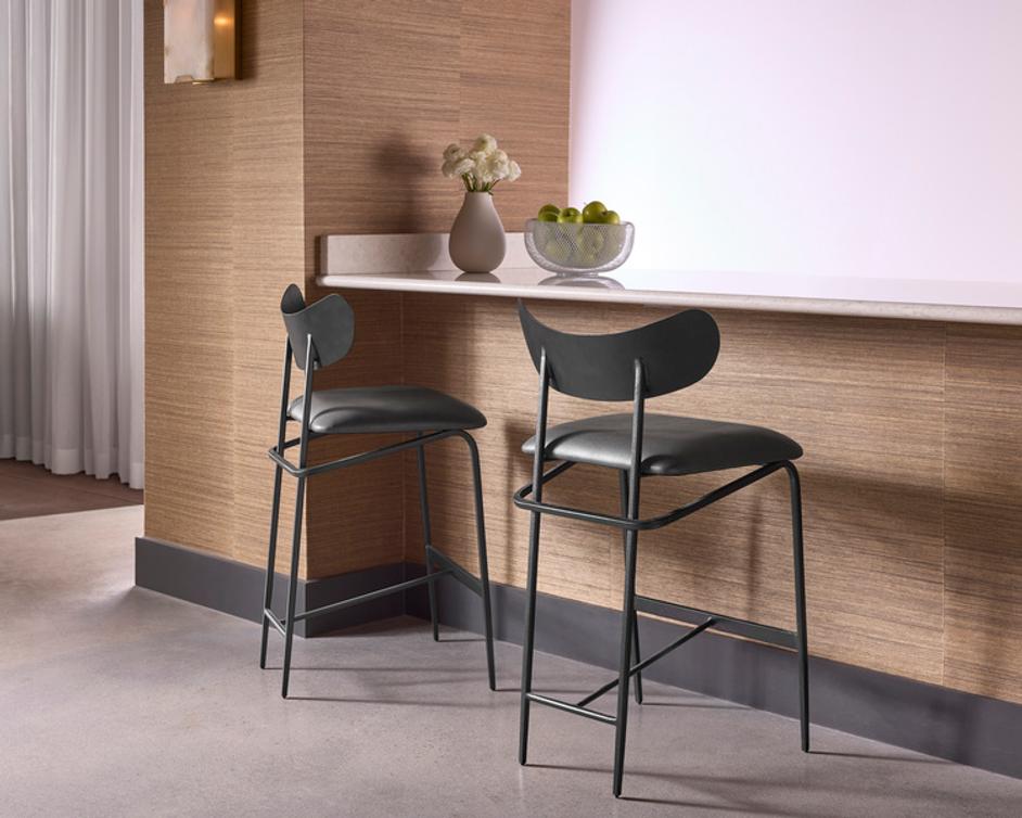 GIBBONS COUNTER STOOL - BLACK - BRAVO PORTABELLA by Sunpan