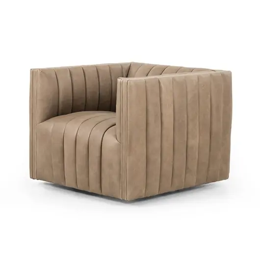 Augustine Swivel Chair In Palermo Drift by FOUR HANDS