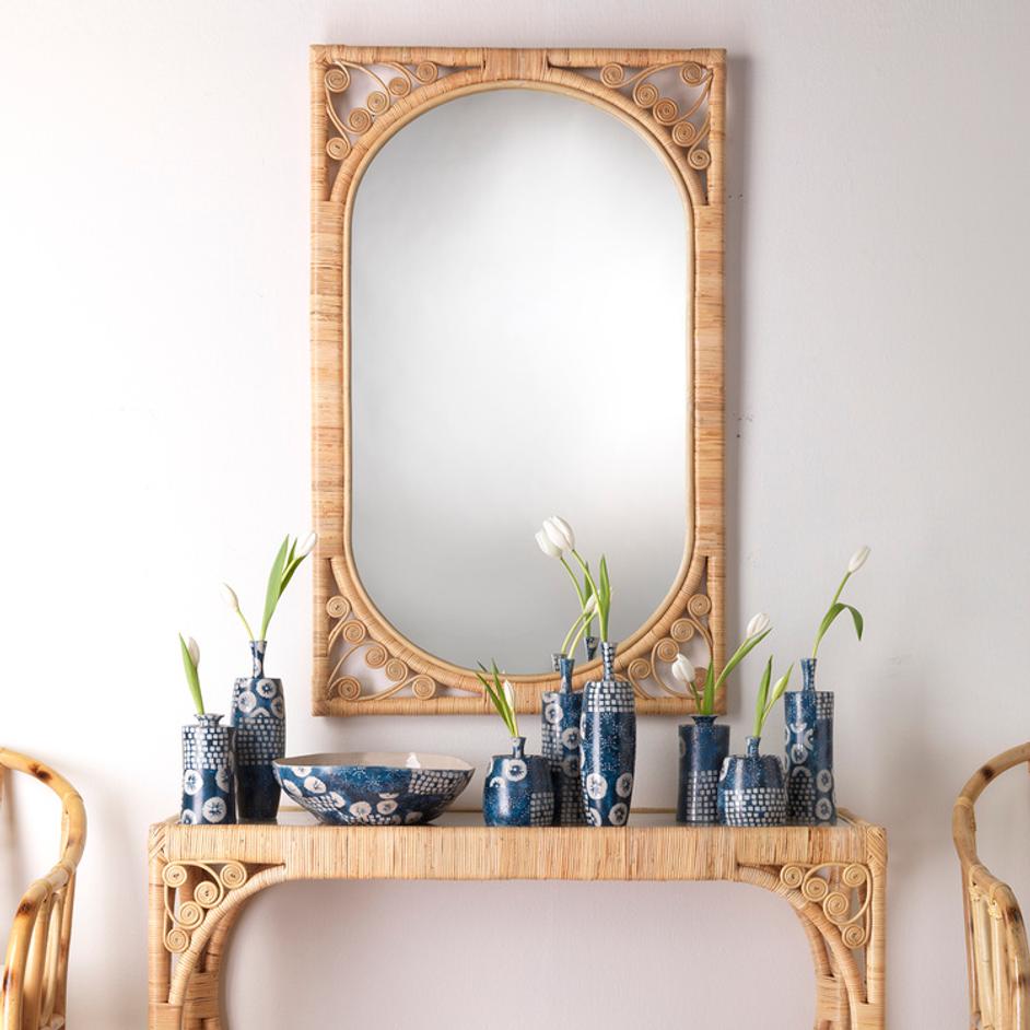 Primrose Rattan Wall Mirror by Jamie Young
