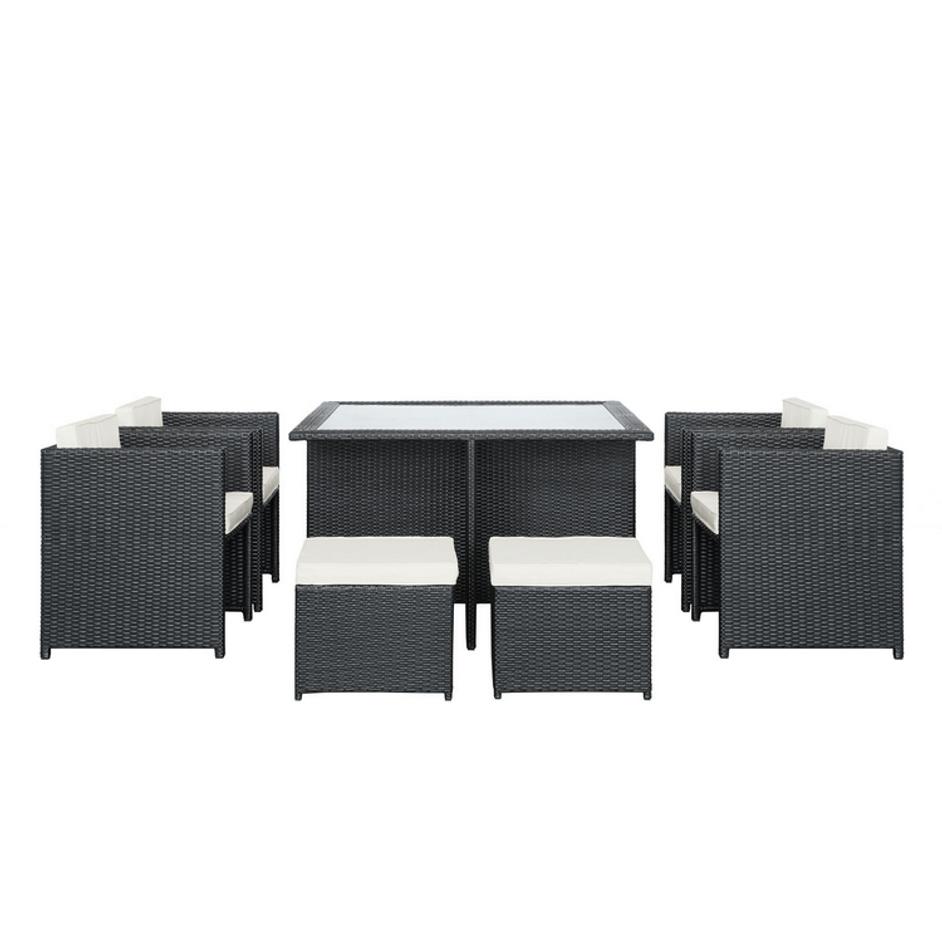 Resendis 9 Piece Outdoor Patio Dining Set In Espresso White by Modway Furniture