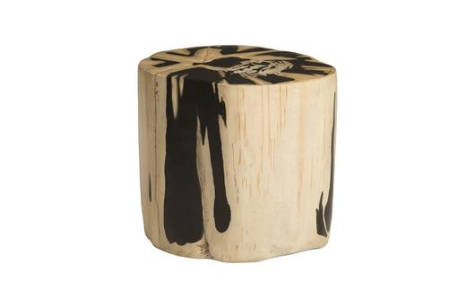 Cast Petrified Wood Stool In Beige & Brown by PHILLIPS COLLECTION
