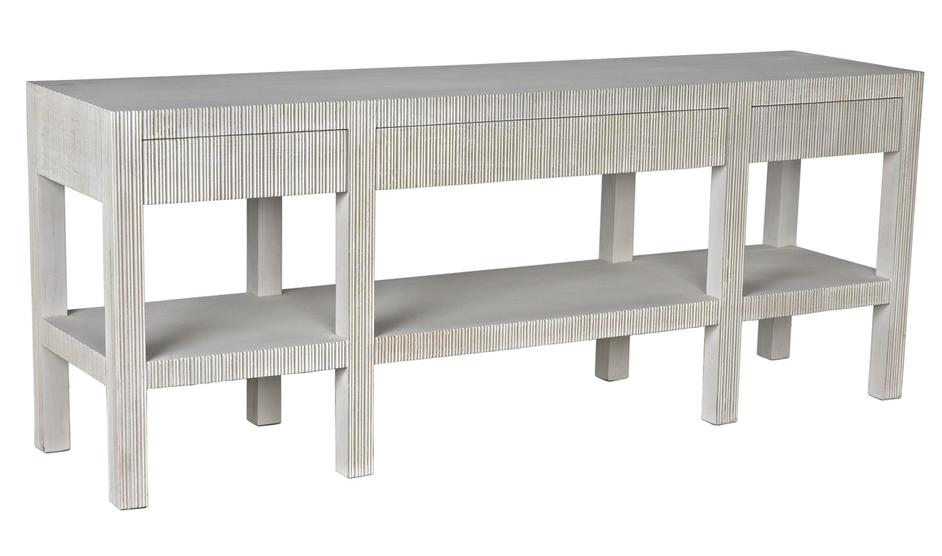 Conrad Mahogany and Veneer Console in White Wash Finish by Noir Furniture