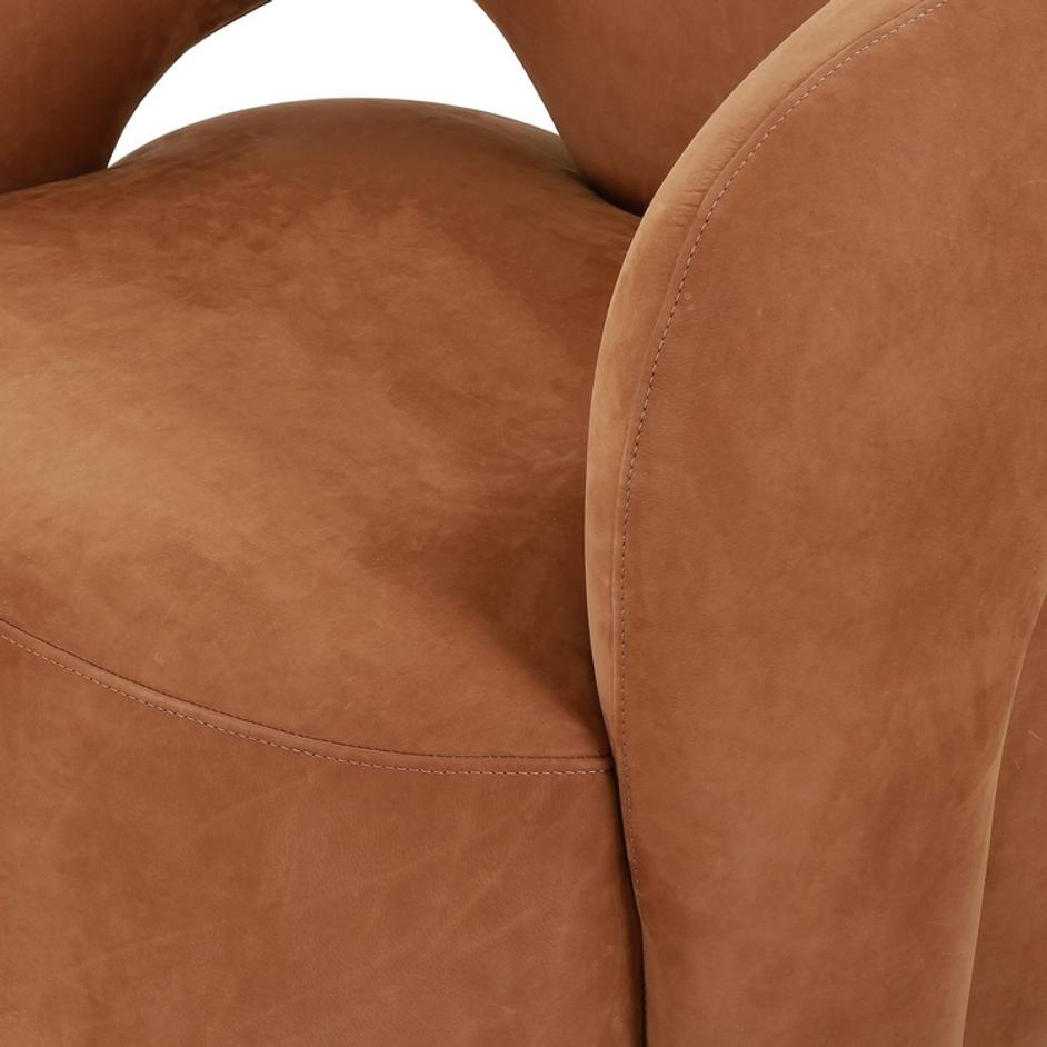 Mazie Swivel Chair - Nubuck Cognac by Four Hands