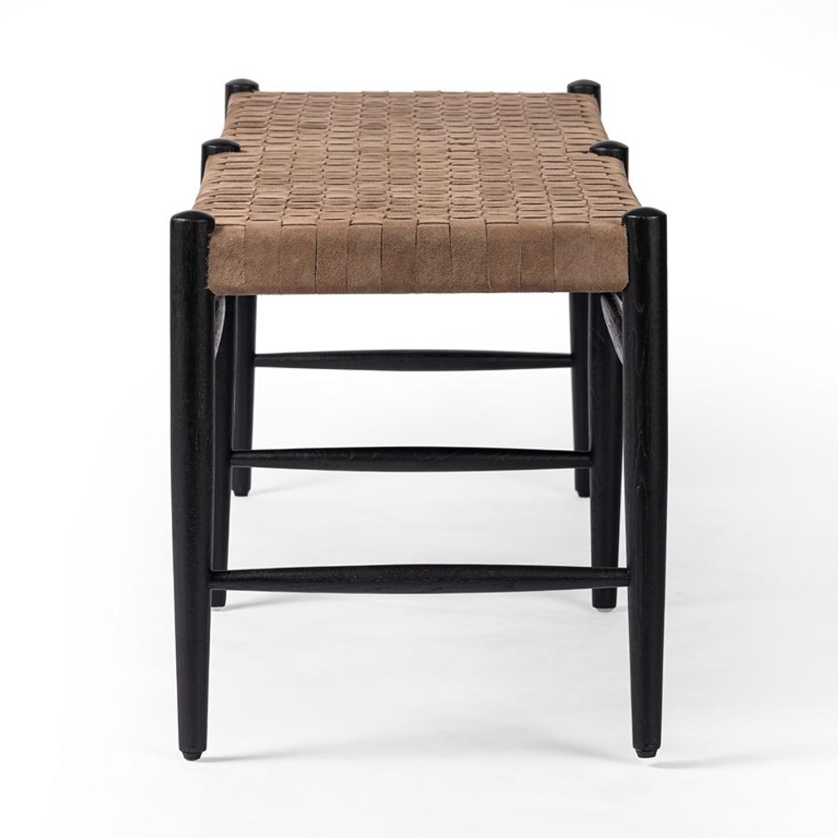 Wyatt Bench In Drifted Matte Black by FOUR HANDS
