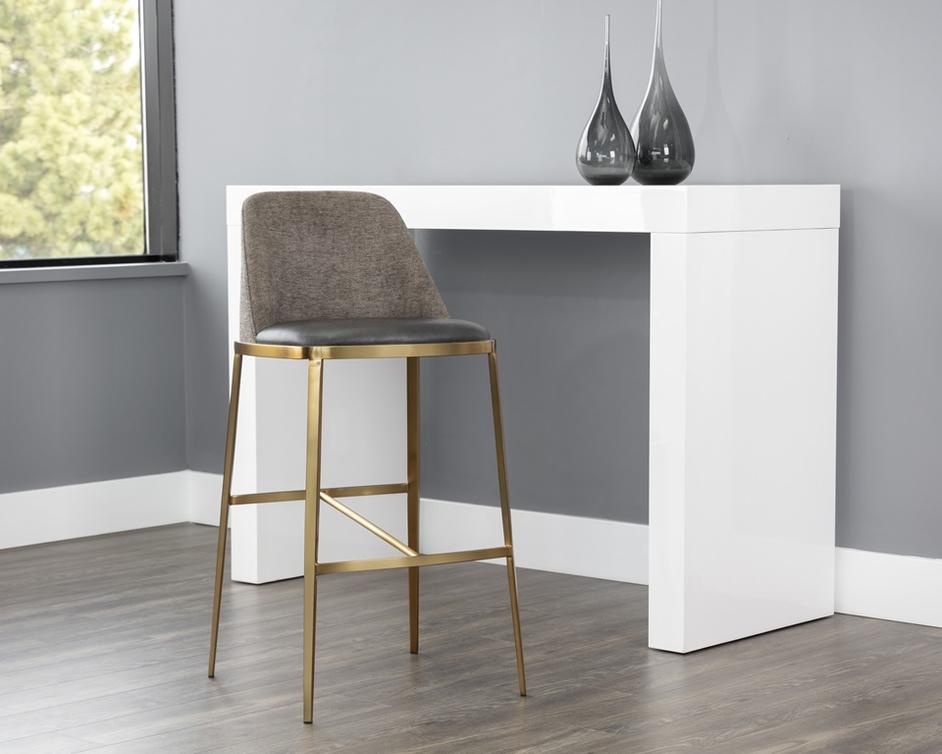 DOVER BARSTOOL - BRAVO PORTABELLA / SPARROW GREY by Sunpan