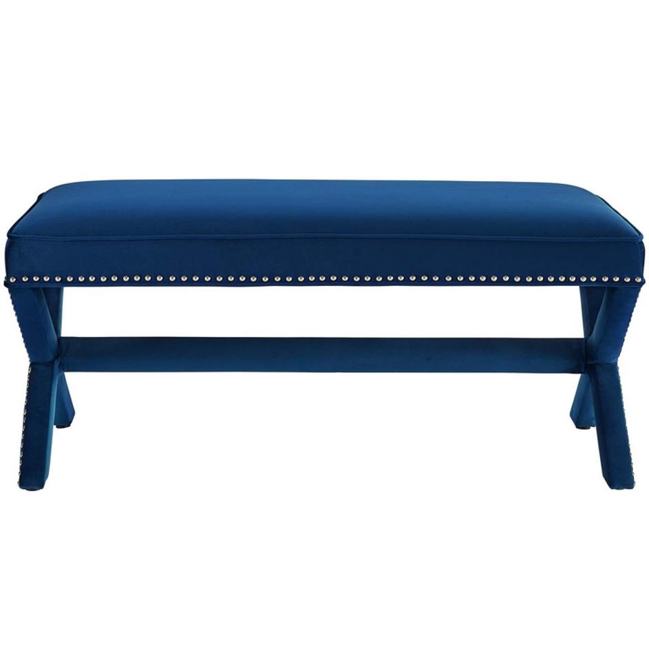 Espey Performance Velvet Bench In Navy by Modway Furniture