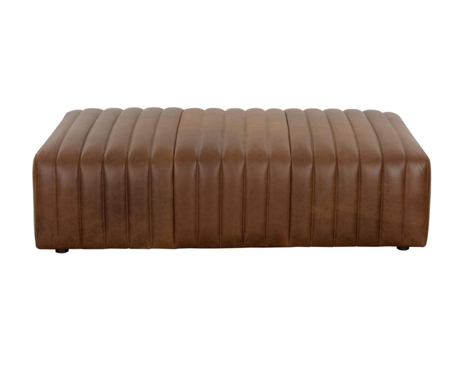 LEWIN OTTOMAN - RECTANGULAR - LUCIA TOBACCO LEATHER by Sunpan