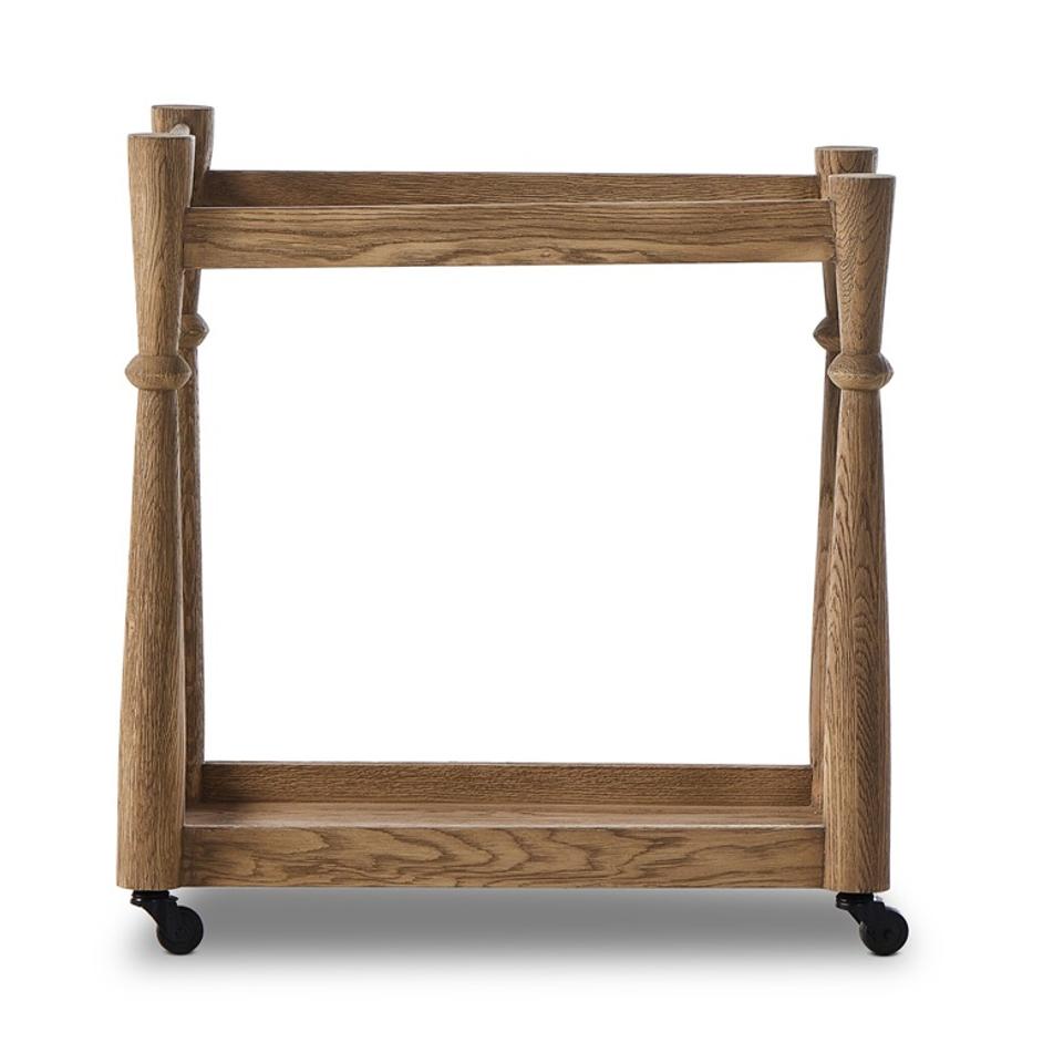 Alamosa Bar Cart In Light Wash Oak by Four Hands