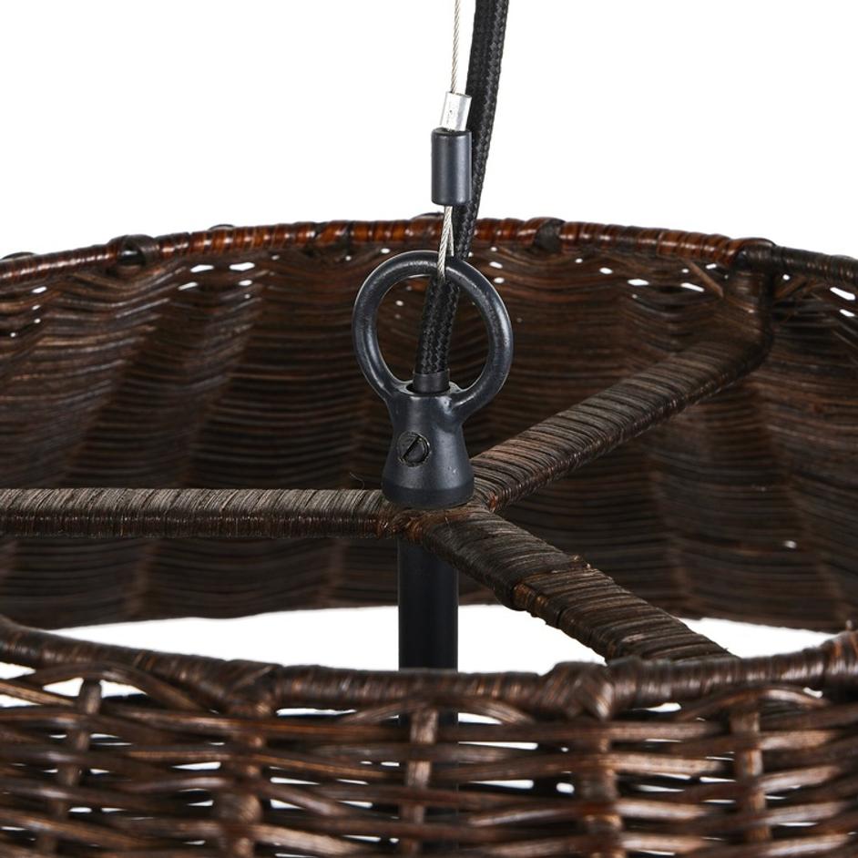 Mccarthy Pendant In Brown Rattan And Antiqued Iron by Four Hands